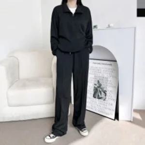 GTT K102-K790W 여자 맨투맨 와이드 트레이닝 세여성복 셋트 운동 오버핏 앞라인 레이닝