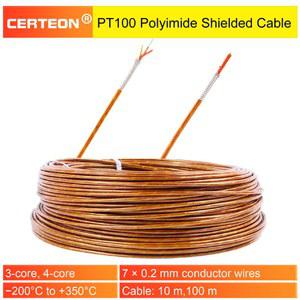 PT100 연장 케이블 고온용 350도까지 산업용 절연 폴리이미드 센서용 3X7X0 삼심 구조 방수 2MM 실드 RTD 200도부터