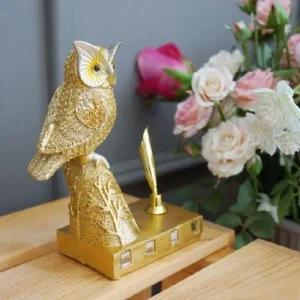 ksr 6229 부엉이 골드 펜꽂이 부엉이장식품 부엉이 집들이선물 부엉이소품 풍수소품