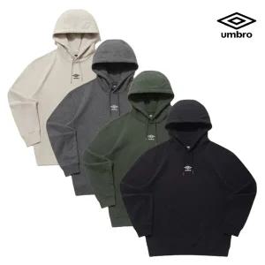 [엄브로] 25FW 매장판 남녀공용 티셔츠 에센셜 기모 스몰로고 후드 티셔츠 UQ423CHDO1
