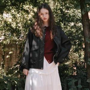 [제작] 뉴마드 워싱 레더 루즈핏 자켓 83969 빅사이즈 여성의류