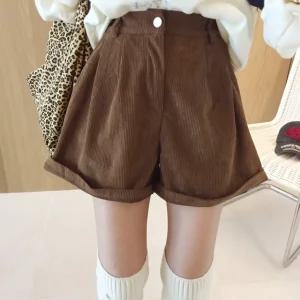 모코 투핀턱 하이웨스트 뒷밴딩 A라인 세미와이드 코듀로이 가을반바지 (3color)