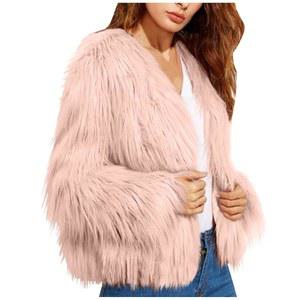 피파메 인조 모피 코트 여성 오픈 프론트 퍼리 긴 소매 파카 섀기 재킷 2024 겨울 가디건 아우터