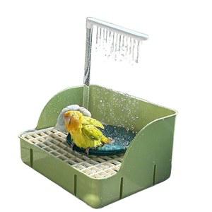 앵무새 샤워욕조 새 놀이터 더블파이프 펌프 물 그린 자동 순환 목욕