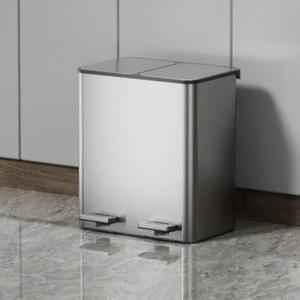 쓰레기통 사무실 주방 2구 분리수거 페달 스텐 휴지통 탕비실 부엌