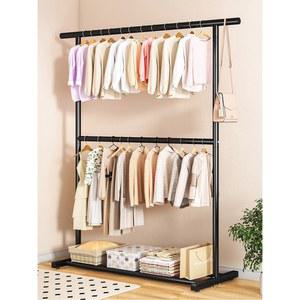 시스템 행거 2단 수납 철제 시스템행거 겸용 미니 드레스룸 옷가게 조립식옷장 더블