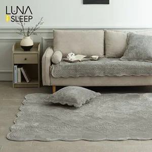 [루나앤슬립][점보특대형]장모 극세사 목화솜 자수 퀼팅 카페트