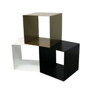 [VMD][VF-39] 철재 양면 오픈 BOX   블랙 화이트 철제 공간박스 스틸 큐브박스 가방 신발디스플레이 백화점