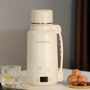 충전식 보온병 휴대용 1000ml 무선 텀블러 포트 주전자 온수 히팅 전기포트