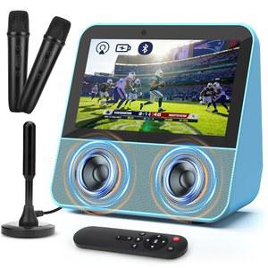 TURNRISE 7인치 미니 휴대용 TV: 1080P HD 터치스크린 스마트 TV(ATSC 튜너 ) - 블루투스가 장착된 노래방 기계 캠핑, 여행, 자동차, 가정용 리모컨이 배터리 구동 TV(파란색)