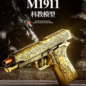 수정탄전동건 비비탄권총 풀메탈권총 방출 쉘 새겨진 레트로 반자동 1911 장난감 총 소프트 총알 시뮬레이