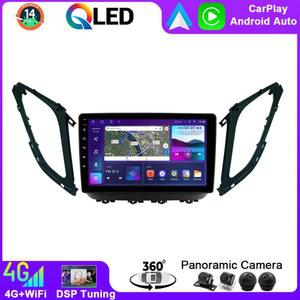 현대 아제라 그랜저 HG 2014-2017용 안드로이드 14 QLED 스크린 카 자동차 360 블루투스, 플레이어, 카플레이 GPS 탑재 멀티미디어 라디오, 카메라,