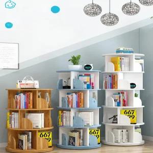 회전책장 북트리 원형 틈새 교구장 책꽂이 서재 인테리어 원목 우드 회전책꽂이