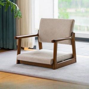 등받이 좌식 의자 팔걸이 바닥 1인 찻집 일식집 방 원목 방석 카페 낮은 식당 앉는