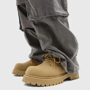 남성 기본형 로우 플랫폼 더비슈즈 키높이 워커