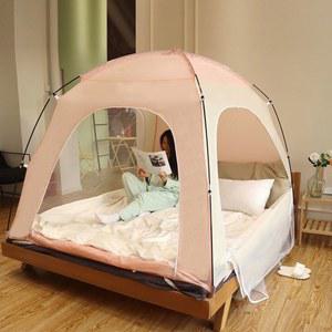 원터치 난방텐트 1인용 침대 실내 암막 사계절 방한 2인용 텐트