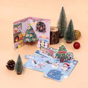 [오피스스쿨] 민화 KC인증 크리스마스 팝업 카드 만들기 (2종택1) DIY 입체카드 성탄카드 크리스마스만들기수업 연말감사 편지쓰기 겨울만들기활동