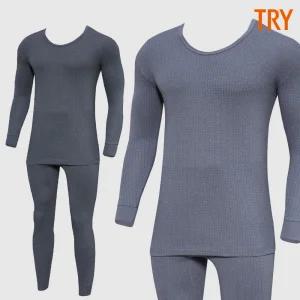 [트라이]트라이 남자내복115 120 순면 40수 양면 겨울 보온내의 시보리 세트