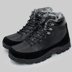 남자 털 워커 논슬립 캐주얼 발목 남자 겨울 워커 집업 보온화 키높이 방한화 부츠 안감 가죽 지퍼 인솔