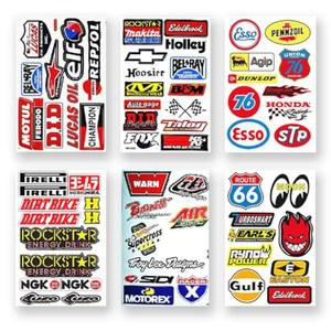 모토크로스 더트 바이크 레이스 모터사이클 rc 트럭 부품 액세서리 스폰서 로고 ATV 스케이트보드 헬멧 공구 박스 레이싱 팩 6매 그라피티 비닐 데칼 스티커 키트 D6723