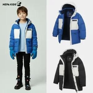 [백화점 출고] 네파키즈 구스 다운 남아 스키 스노우 덕 방수 발수 RDS 후드 숏 자켓 패딩 점퍼