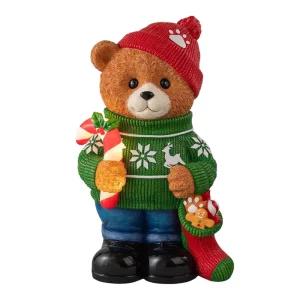 선물꾸러미를 든 테디베어 LED 조명 장식 크리스마스장식 홈파티 집들이선물 코스트코