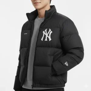 뉴에라 겨울 MLB 뉴욕 양키스 푸퍼 다운 재킷 패딩 블랙