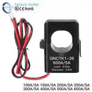 200/5 센서 트랜스포머 400/5 개방형 600/5 코어 전류 전기용품 QK136 온 클램프 변환기 5A 300/5 500/5