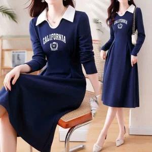 [하프클럽/]9997 화이트카라 긴팔원피스