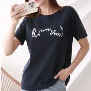 [하프클럽/]프린트 반팔 티셔츠 박시 레이어드