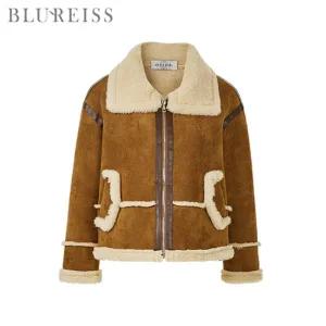 [블루레이스] 플리스 배색 무스탕 점퍼_B5W1JP1491