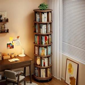 AROHACOM 회전책장 4단 5단 2단 책장 원형회전책장 선반 3단