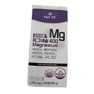 오늘의건강 프리미엄 마그네슘400 1200mg 90정 비타민A 베타카로틴 비타민D 구리