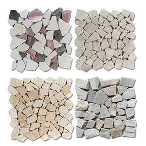 바닥돌타일 자연석 문화석 모자이크 외벽 화이트 콩자갈타일 대리석 바닥타일 스 세라믹