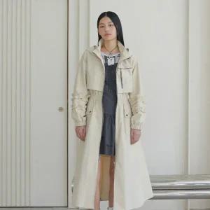 [롯데백화점]에고이스트 소매 러플 디테일 허리 밴딩 집업 코트 (ER1WC260)