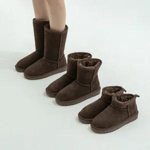 SOVO 라이크 소가죽 퍼안감 숏 미들 롱부츠 2cm