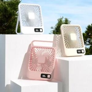 베르 탁상용선풍기 미니 USB 무선 저소음 강력바람USB 충전식 자동회전 접이식 사무실 캠핑용 휴대용 디자