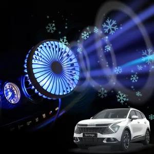 스포티지NQ5 차량용 송풍구 호환 선풍기 시즌3용 쿨링팬 무드등 각도조절 숭거치 시원한 미니 작은 용써큘