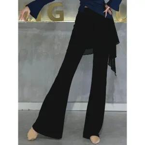 무용 입시복 재즈바지 부츠컷 트레이닝팬츠 팬츠 연습용 진위블랙 S