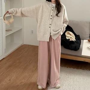 너무 포근해 기모 골지 밴딩 와이드 팬츠 84737 빅사이즈 여성의류