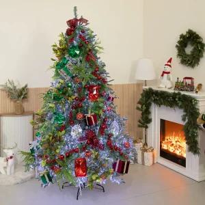 크리스마스 트리 나무 장식 풀세트 리본벨그린고급그레이 210cm (단면) 성탄