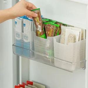냉장고 정리 수납 트레이 도어 문짝 칸막이 오픈형 반투명 포켓 홀더 정리함 10개 1세트 소스 미니 용기 투