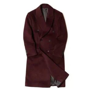 남자 와인롱코트 겨울 코트 패션 코디 롱더블코트 남자모직코트