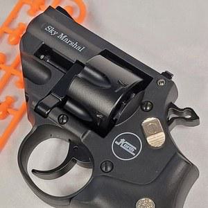 스카이 더블액션 리볼버 9x19mm 탄피식 버섯탄 너프건 블랙 소형