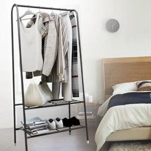 철제 스탠드 옷걸이 이동식 행거 철제 스탠드 옷걸이 드레스룸 수납 선반 공간 침실