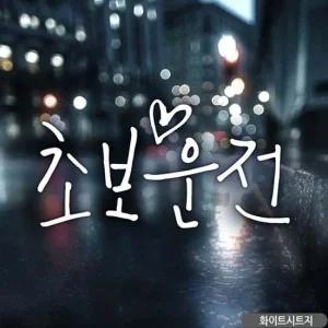 초보운전 가로하트 초보자동차스티커 화이트 자동차스티커