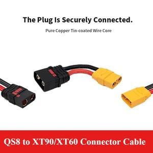 XT90/XT60 - QS8 모델 비행기 플러그 커넥터 케이블 10AWG 변환 연결 라인 스파크 방지 60 어댑터 와이어