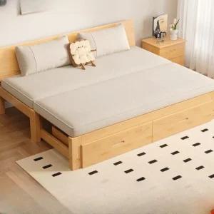 확장형 쇼파 겸 프레임 원목 등받이 침대 접이식 나무