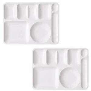 로흐야 국산 기본 식판 719 멜라민 급식 크림 2P