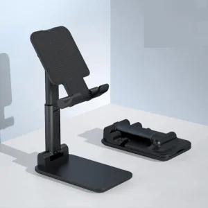논슬립 실리콘패드 접이형 이동식 스마트폰 거치대 블랙 태블릿받침대 독서대 조절